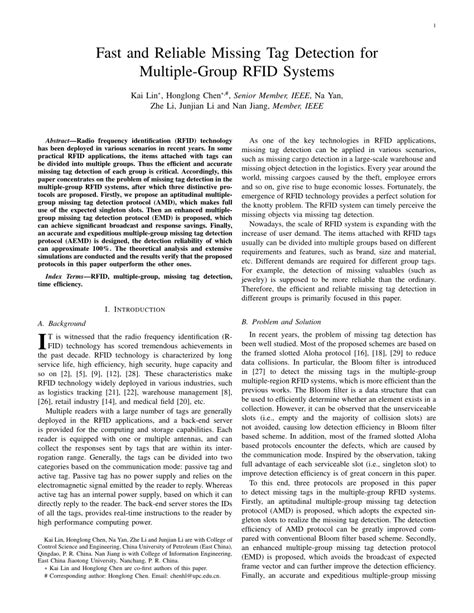 on missing tag detection in multiple-group multiple-region rfid systems|missing tag detection rfid.